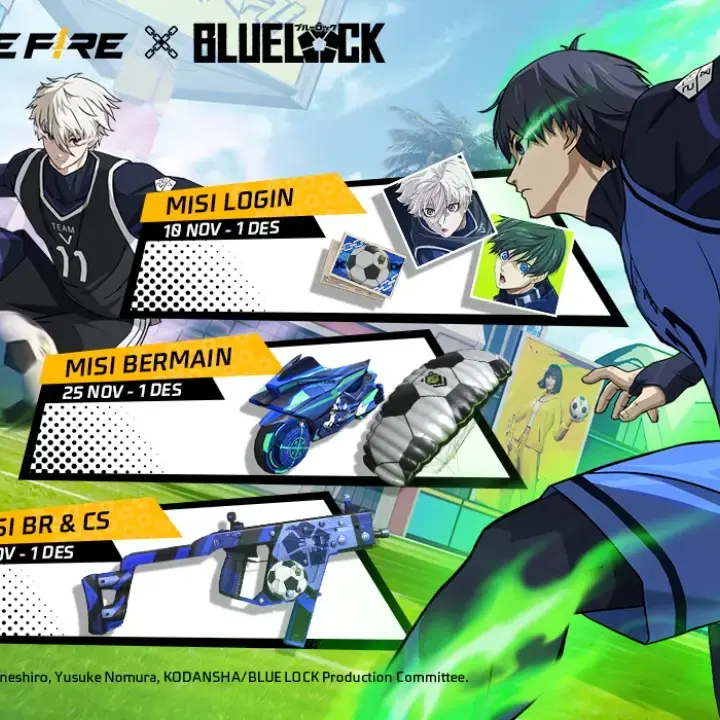 Event Free Fire x Blue Lock Dimulai, Klaim 3 Bundle dan 2 Emote Gratis